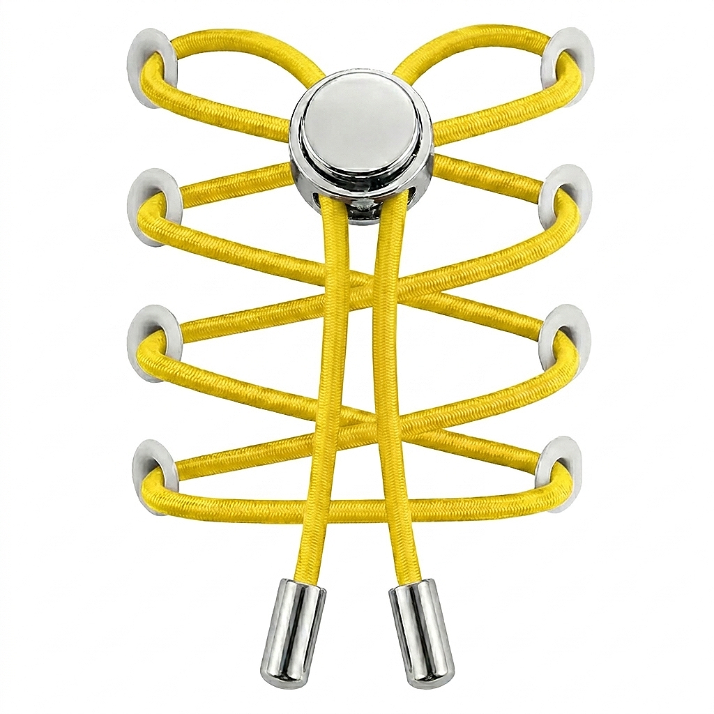 No-Tie Elastic Shoelaces with Metal Button