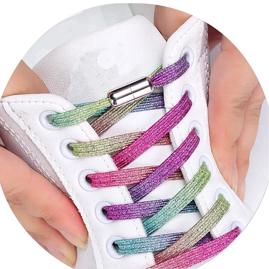 Cordones Glitter Sin Atar Con Capsula Metalica a Rosca