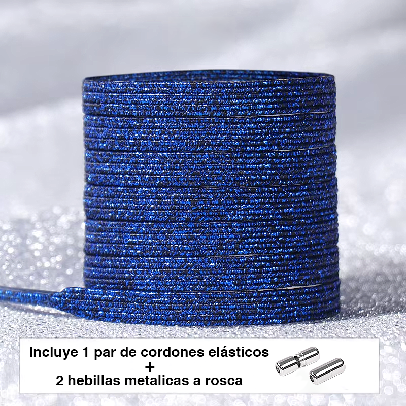 Glitter No-Tie Laces with Screw-on Metal Capsule