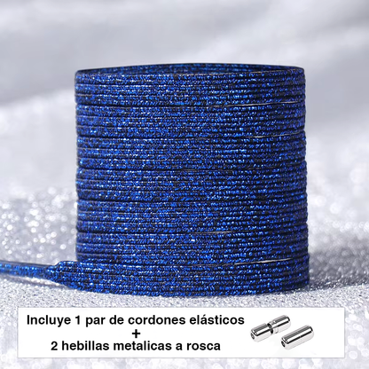 Glitter No-Tie Laces with Screw-on Metal Capsule