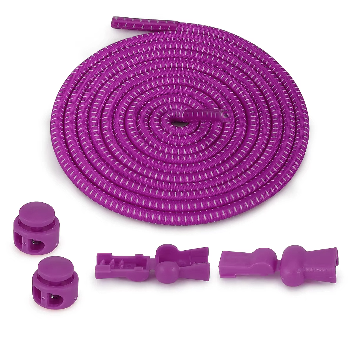 Elastic Round No-Tie Shoelaces with Adjustable Lock