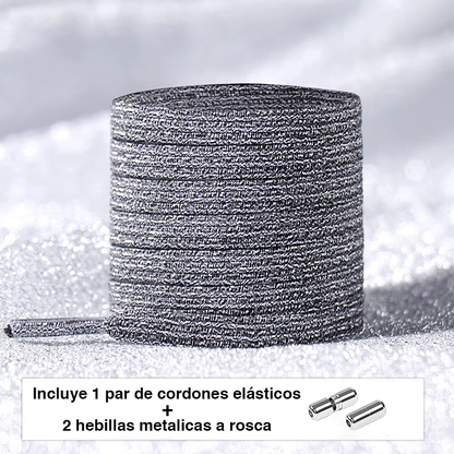 Glitter No-Tie Laces with Screw-on Metal Capsule