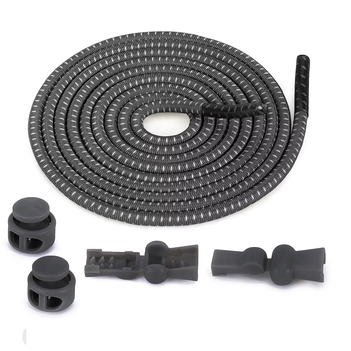 Elastic Round No-Tie Shoelaces with Adjustable Lock