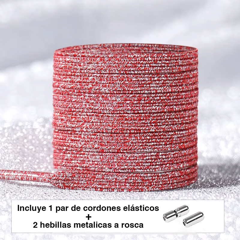 Glitter No-Tie Laces with Screw-on Metal Capsule