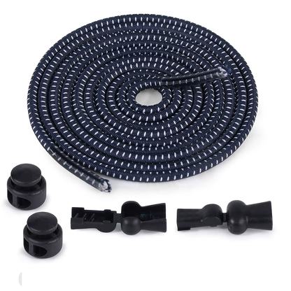Elastic Round No-Tie Shoelaces with Adjustable Lock
