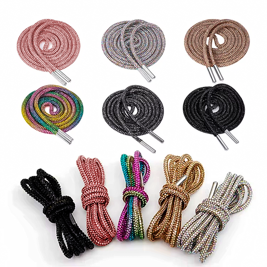 Rhinestone Glitter Crystal Round Laces 120cm Long