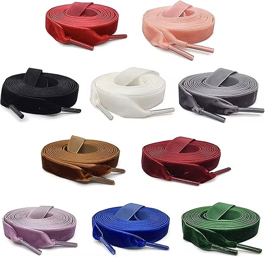 Flat Velvet Laces 1.6cm Wide X 120cm Long Premium