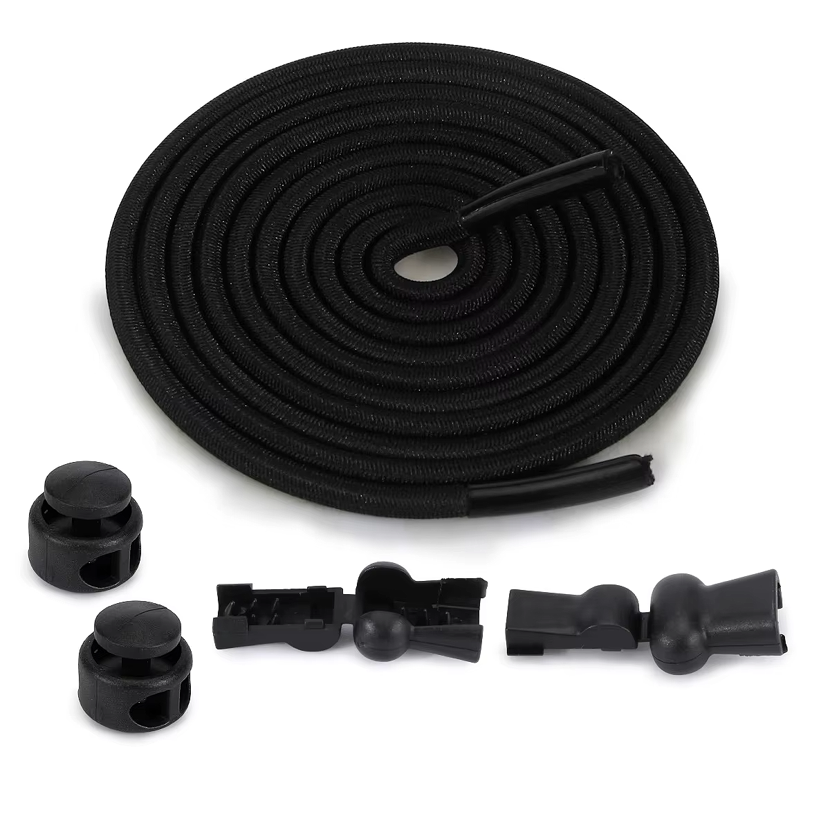 Elastic Round No-Tie Shoelaces with Adjustable Lock