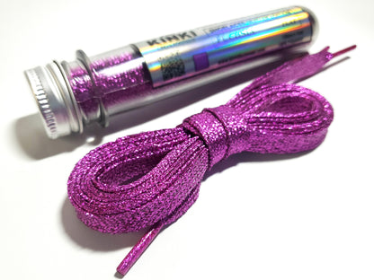 Cordones Glitter Planos de 125cm Largo - Con Packaging