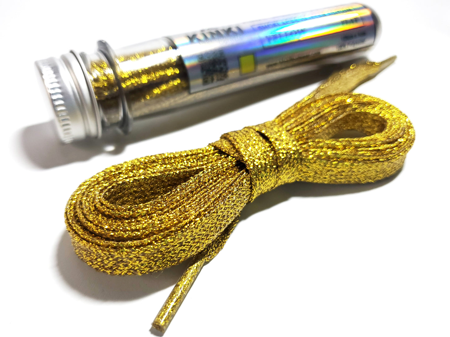 Cordones Glitter Planos de 125cm Largo - Con Packaging