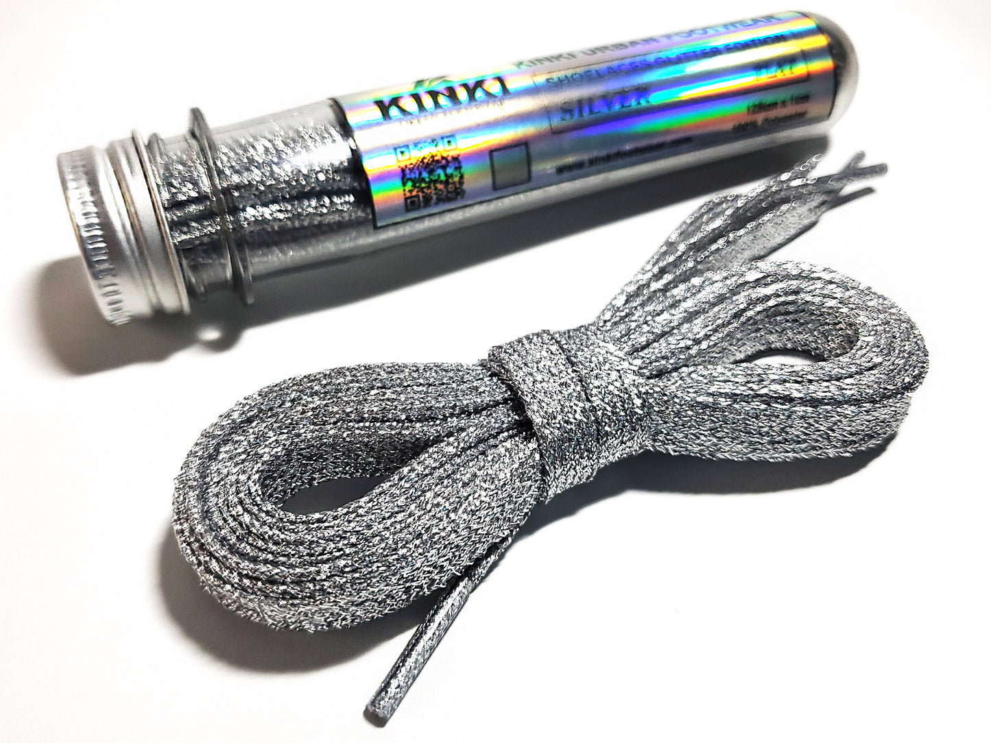 Cordones Glitter Planos de 125cm Largo - Con Packaging