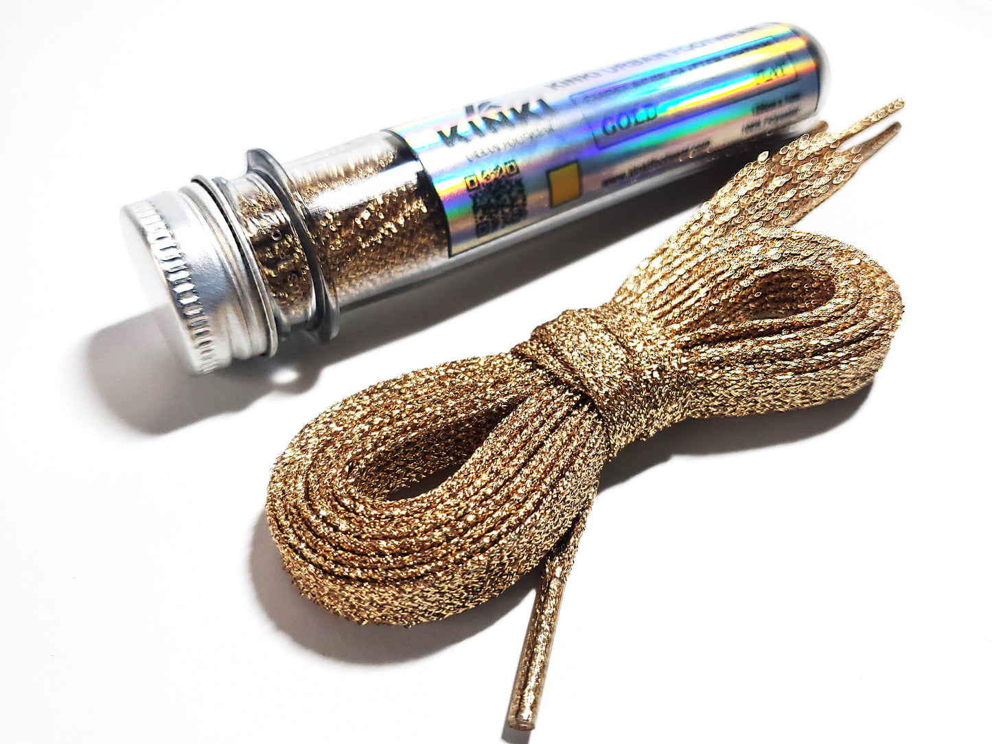 Cordones Glitter Planos de 125cm Largo - Con Packaging
