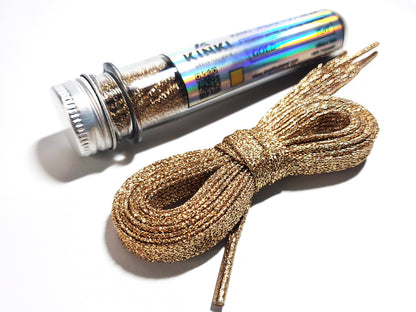 Cordones Glitter Planos de 125cm Largo - Con Packaging