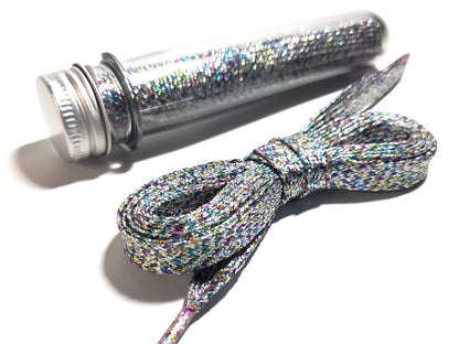 Cordones Glitter Planos de 125cm Largo - Con Packaging