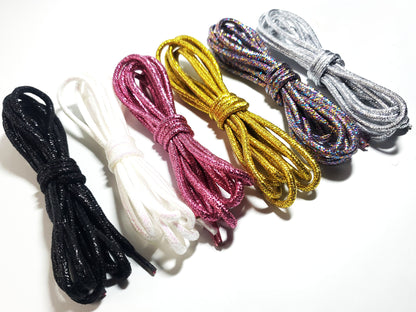 Round Glitter Shoelaces - With Packaging 120cm