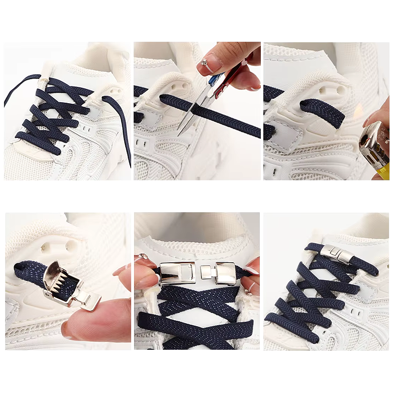 Elastic No-Tie Laces with Metal Buckle