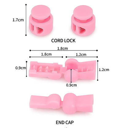 Elastic Round No-Tie Shoelaces with Adjustable Lock