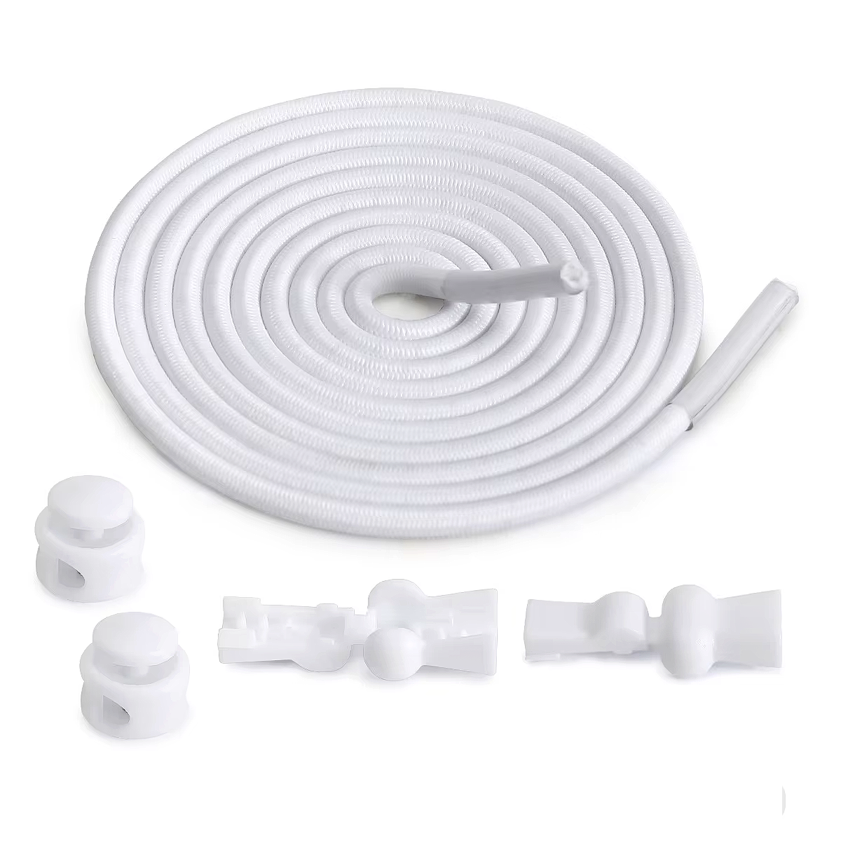 Elastic Round No-Tie Shoelaces with Adjustable Lock