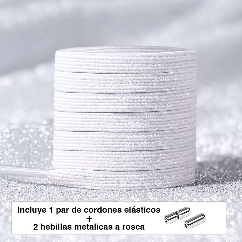 Glitter No-Tie Laces with Screw-on Metal Capsule