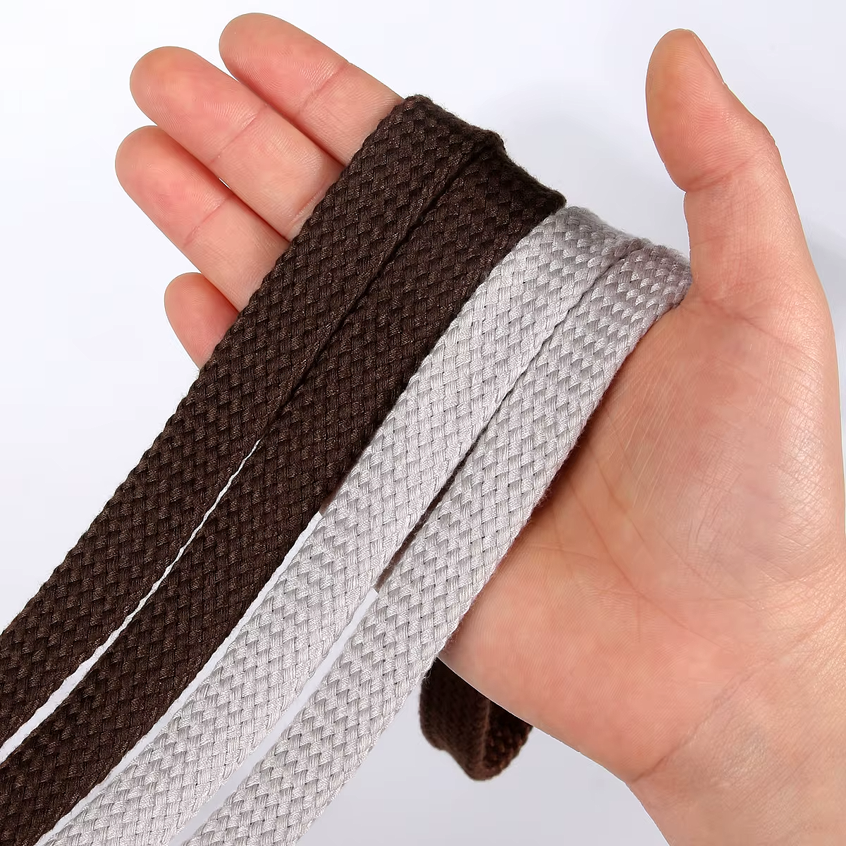 Chunky laces 130cm long x 1.7cm wide flat double layer