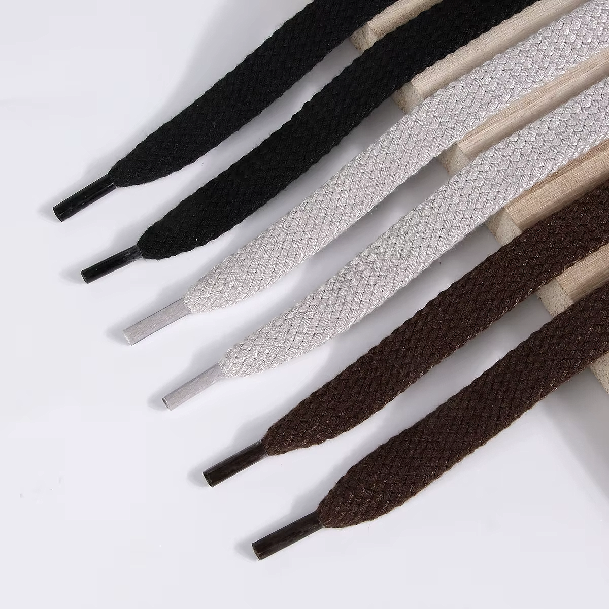 Chunky laces 130cm long x 1.7cm wide flat double layer