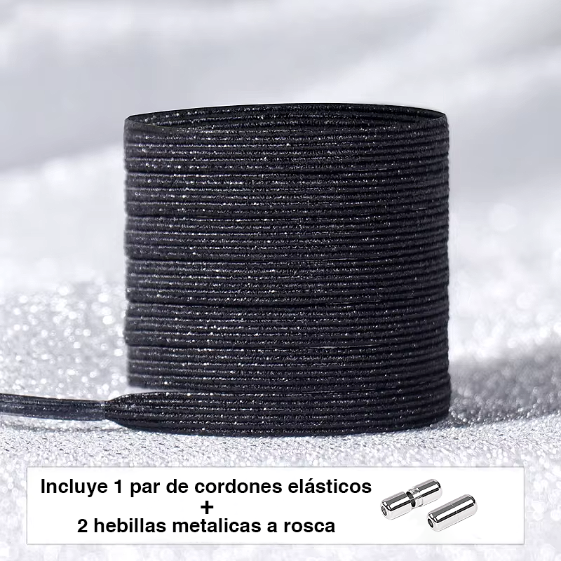 Glitter No-Tie Laces with Screw-on Metal Capsule