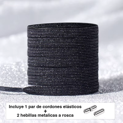 Glitter No-Tie Laces with Screw-on Metal Capsule