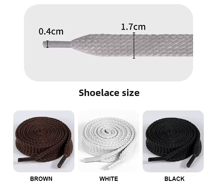Chunky laces 130cm long x 1.7cm wide flat double layer