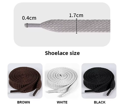 Chunky laces 130cm long x 1.7cm wide flat double layer