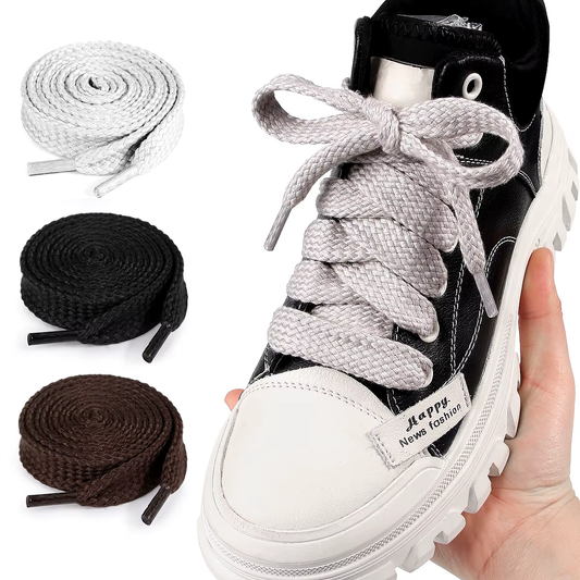 Chunky laces 130cm long x 1.7cm wide flat double layer