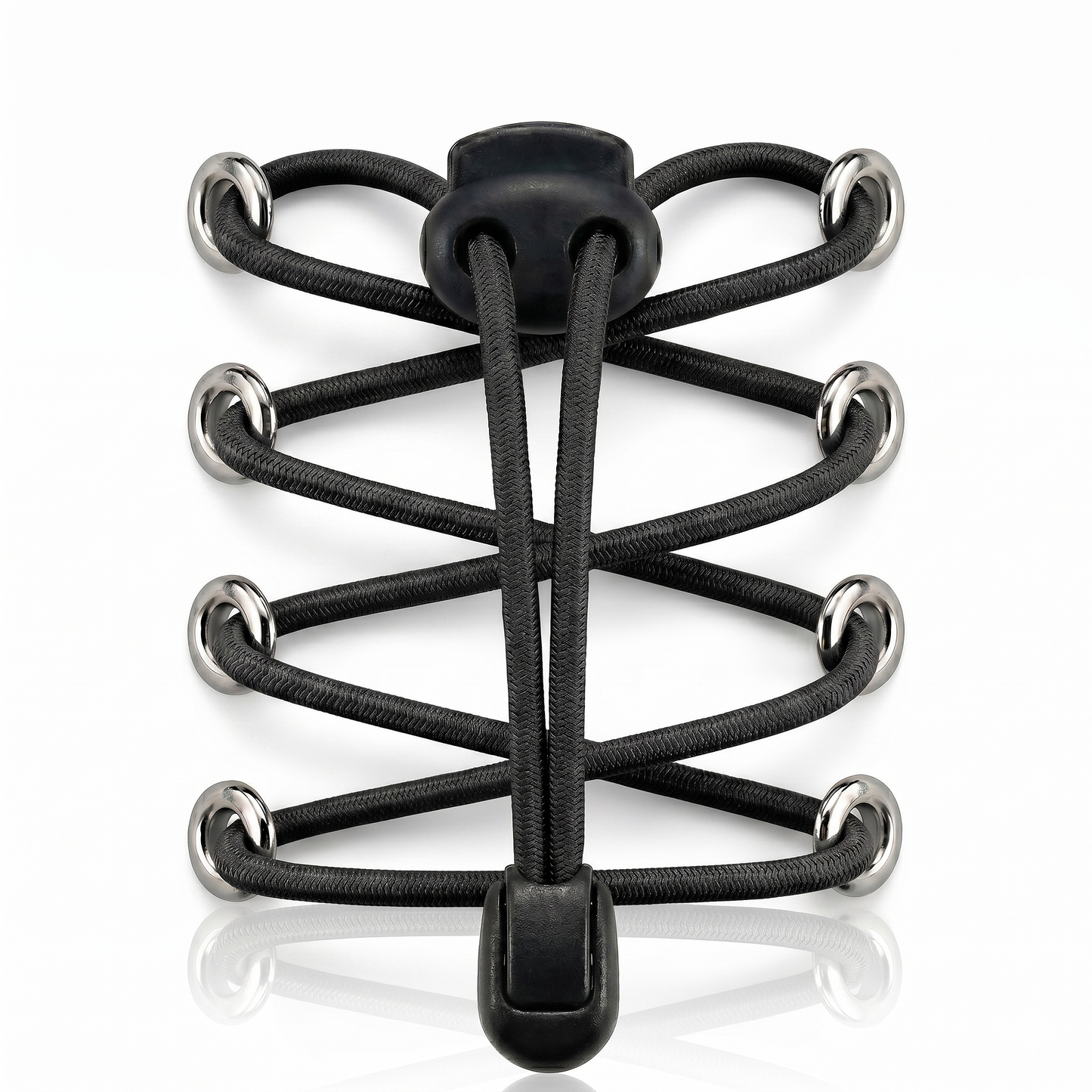 Black Clip Round Elastic No-Tie Shoelaces
