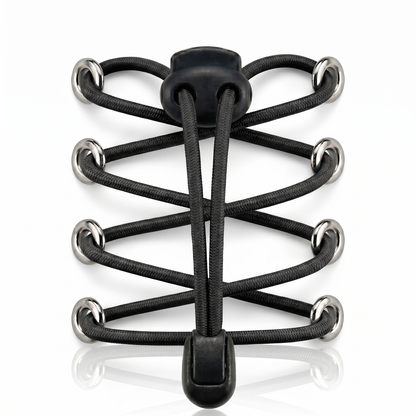 Black Clip Round Elastic No-Tie Shoelaces