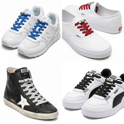 No-Tie Elastic Laces with Metallic Knob Buckle