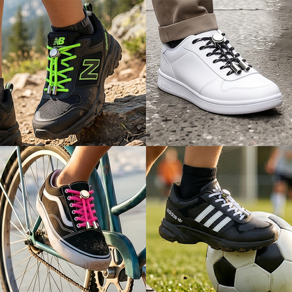No-Tie Elastic Shoelaces with Metal Button