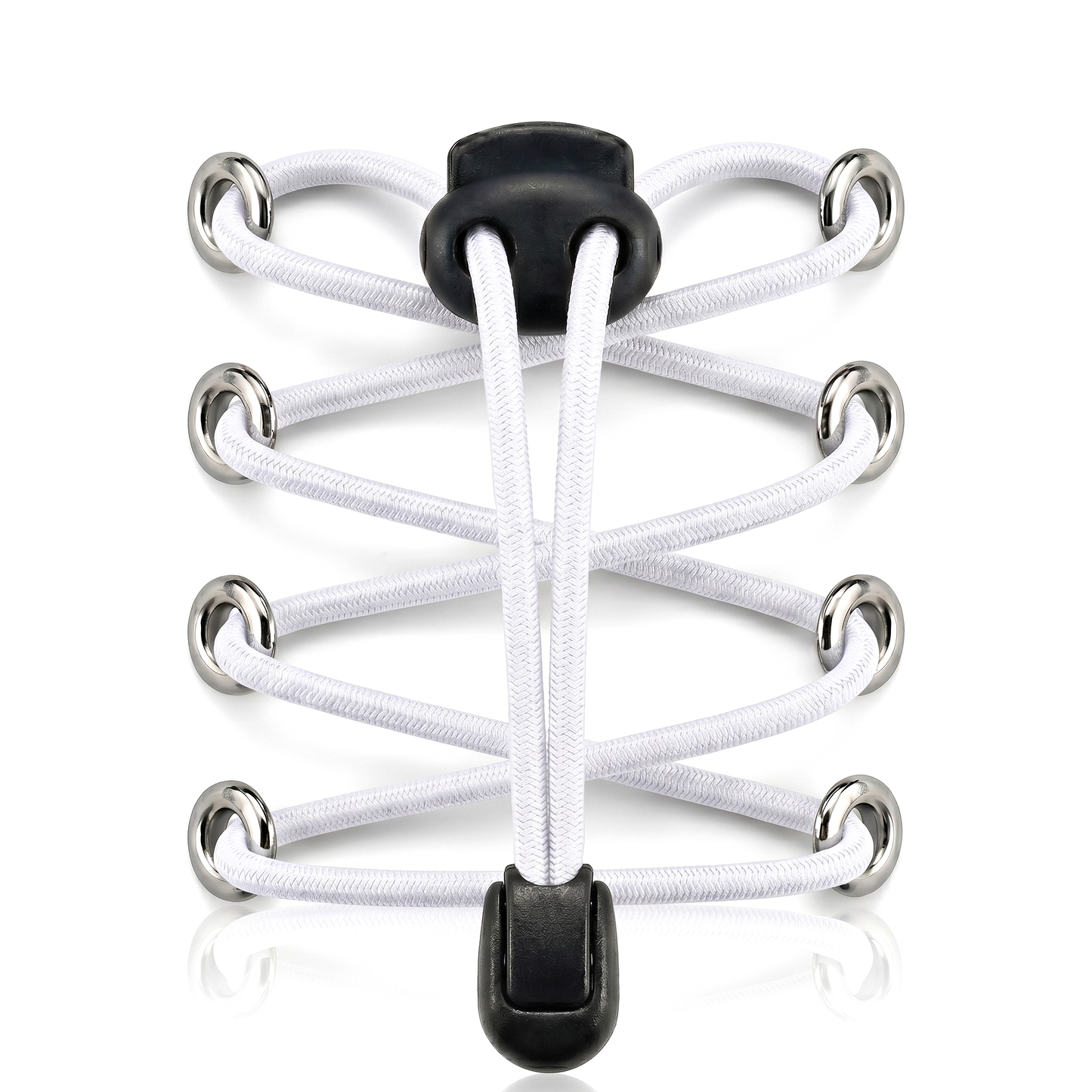Black Clip Round Elastic No-Tie Shoelaces
