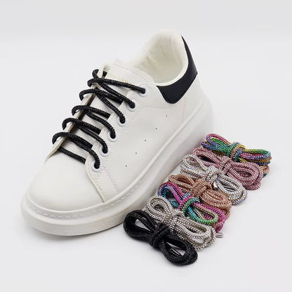 Rhinestone Glitter Crystal Round Laces 120cm Long