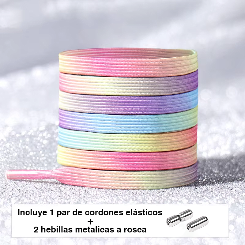 Glitter No-Tie Laces with Screw-on Metal Capsule
