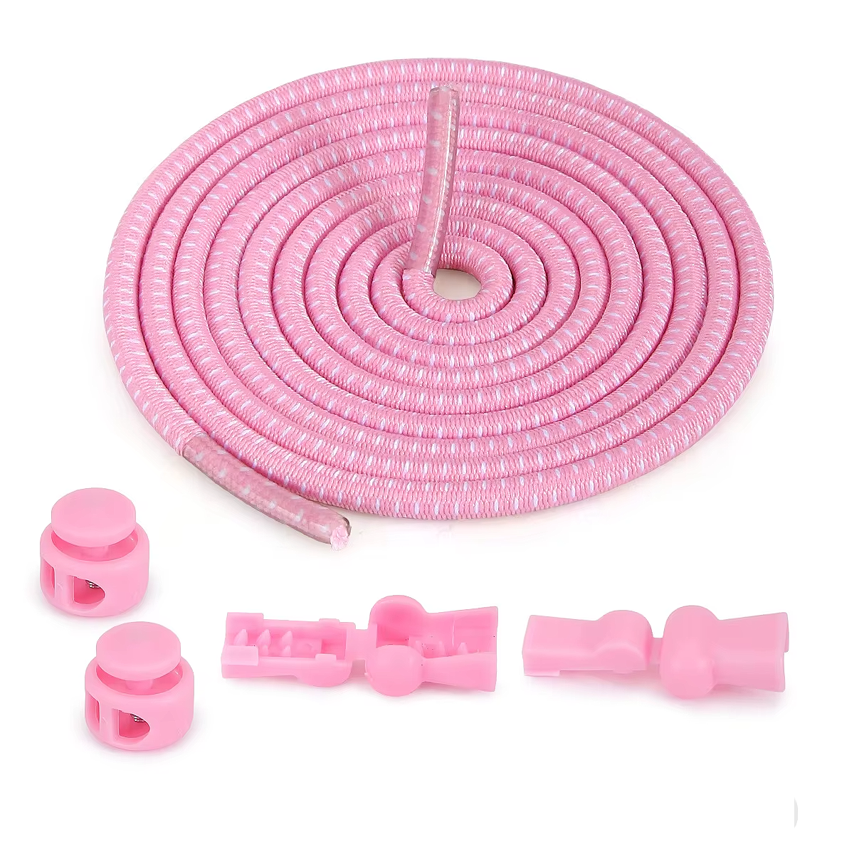 Elastic Round No-Tie Shoelaces with Adjustable Lock
