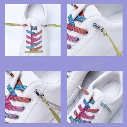 Glitter No-Tie Laces with Screw-on Metal Capsule