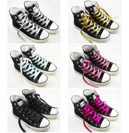 Cordones Glitter Planos de 125cm Largo - Con Packaging