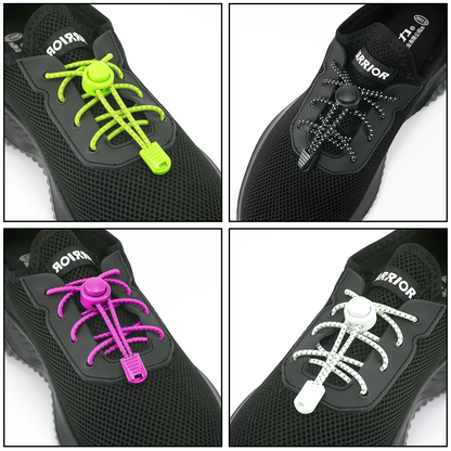No-Tie Reflective Elastic Shoelaces - Adjustable Lock