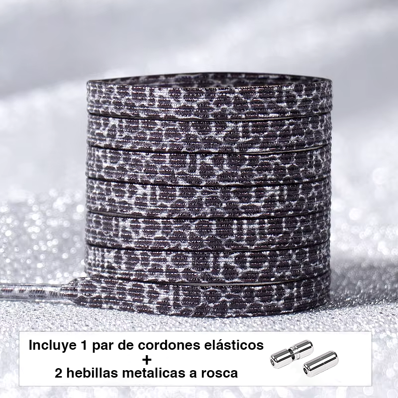 Glitter No-Tie Laces with Screw-on Metal Capsule
