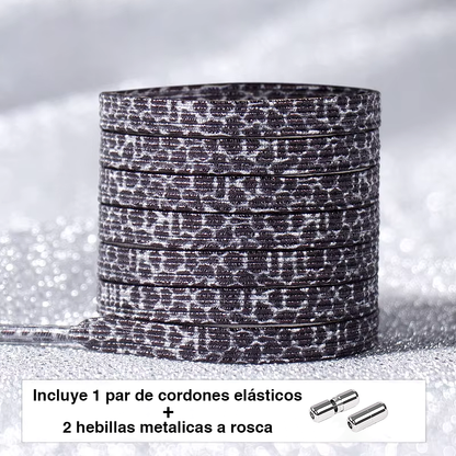 Glitter No-Tie Laces with Screw-on Metal Capsule