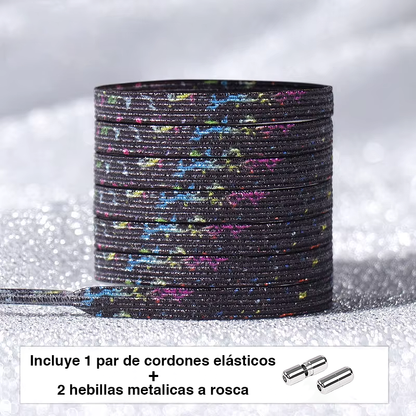 Glitter No-Tie Laces with Screw-on Metal Capsule