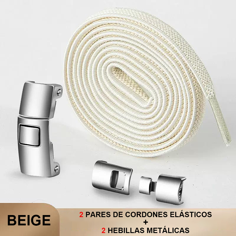 Elastic No-Tie Laces with Metal Buckle