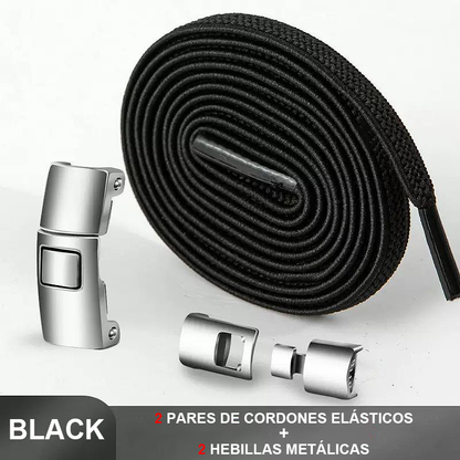 Elastic No-Tie Laces with Metal Buckle