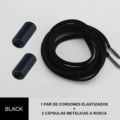 Cordones elásticos sin atar con cápsula metálica a rosca