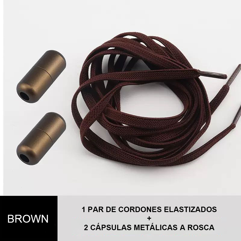 Cordones elásticos sin atar con cápsula metálica a rosca
