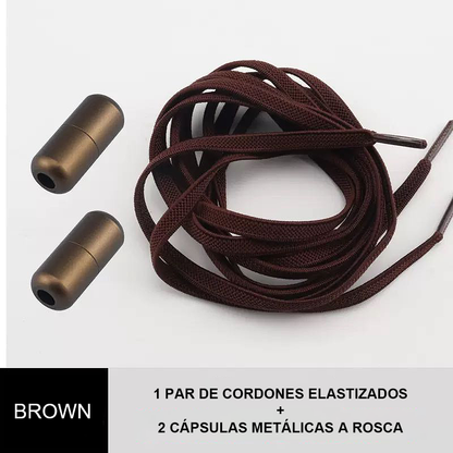 Cordones elásticos sin atar con cápsula metálica a rosca