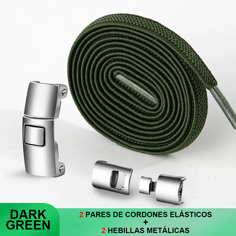 Elastic No-Tie Laces with Metal Buckle